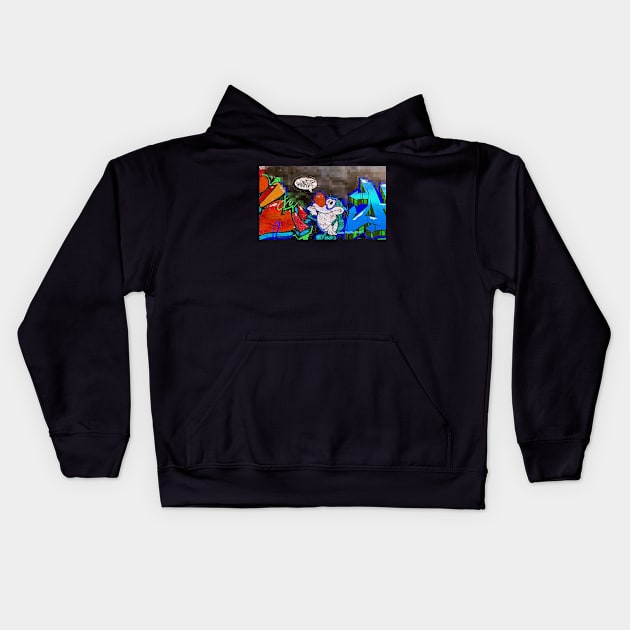 Graffiti Cartoon Photo Kids Hoodie by Kater